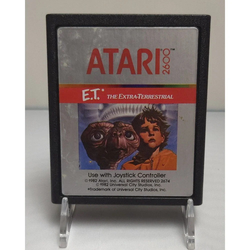 E.T. The Extra-Terrestrial (1982 Atari 2600) Cartridge & Manual - Tested & Works